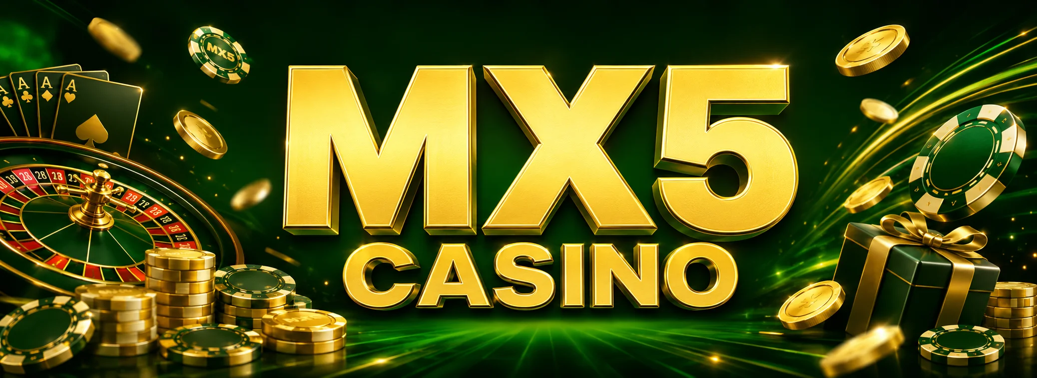 Banner de MX5 Casino México con el bono de bienvenida de 150% hasta $15,000 MXN y 50 giros gratis